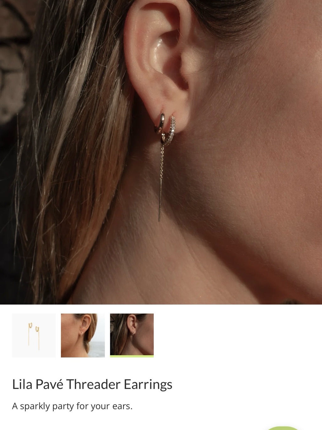 Thatch Lila Pav Threader Earrings - Gold — image 4 of 8